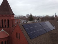 Solar panels on church roof