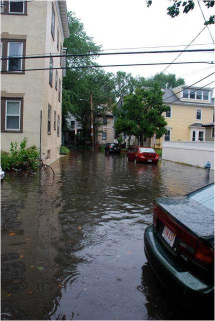 Flooding of residential area