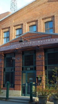 Image of the front entrance to the Foundry Building