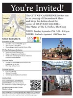 Flyer for Harvard Square Place Making Meeting