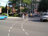 Bikes crossing Broadway