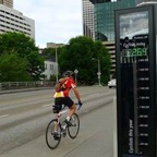Image of person biking by bicycle counter