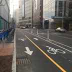 Ames St two-way separated bike lane