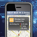 Picture of a smartphone showing a transit app