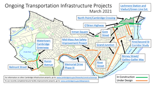 Ongoing transportation infrastructure projects map March 2021