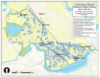 Map showing aprpoximate locations of public bike racks 