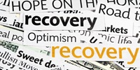 Image of a collage of words about recovery, optimism and hope