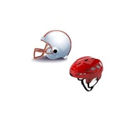 photo of two helmets