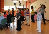 Seniors dancing at event