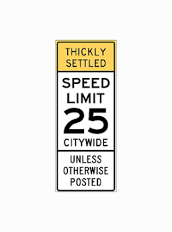 25 mph speed sign