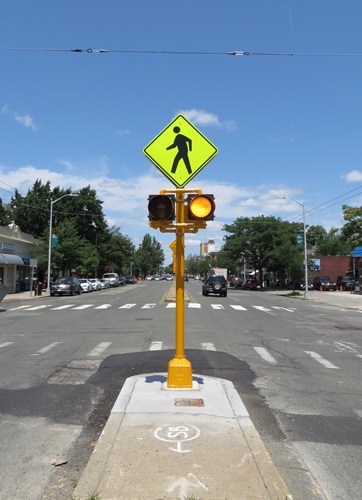 The new Massachusetts Avenue at Garfield Street rapid flash beacon in action