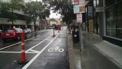 Separated Bike Lane on Mass Ave.
