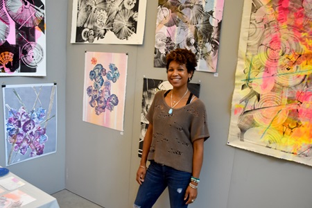 Cicely Carew at Lesley University's Lunder Art Center during the 2018 Cambridge Arts Open Studios.
