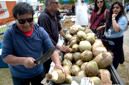 Dosa Factory sells fresh coconuts