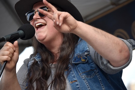 Julie Rhodes performs at the 2018 River Festival.