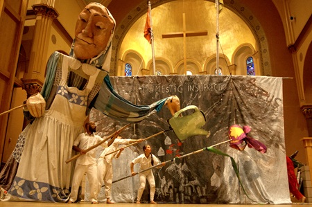 Bread and Puppet Theater performs its circus during Cambridge Arts' 2017 