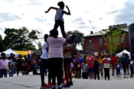Dancing during the Community Art Center’s Port Arts Festival, June 15, 2018.