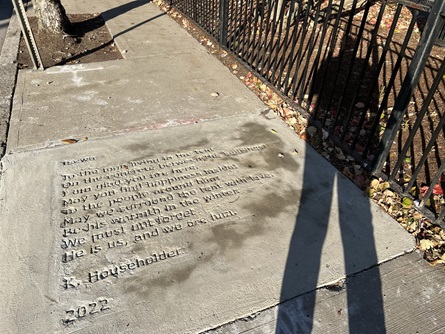 Sidewalk Poem by K. Householder