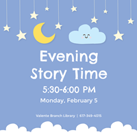 Event image for CANCELED Evening Story Time (Valente)