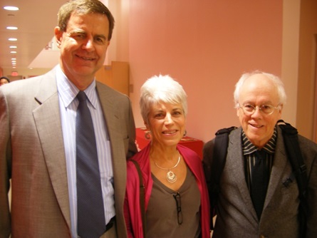 (l. to r.) William Rawn, Nancy Woods (Library Trustee), and Roger Boothe (Design Advisory Committee)
