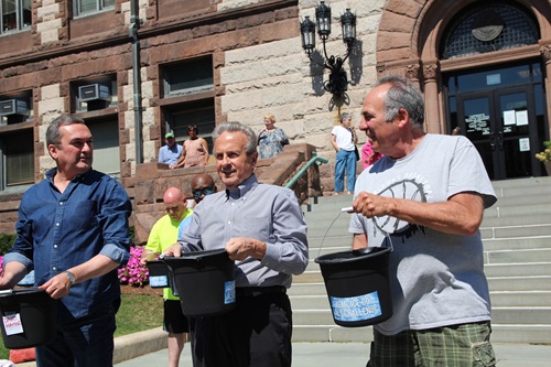 City Officicals getting ready for Ice Bucket Challenge