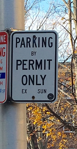 Resident Permit Parking Only Sign