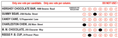 Ballot with Valid Markings