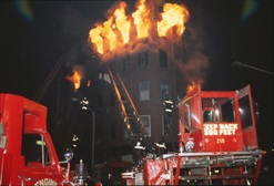 top floor in flames