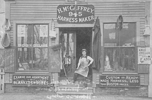 Photo of Irish immigrant business, McCaffrey's Harness Shop