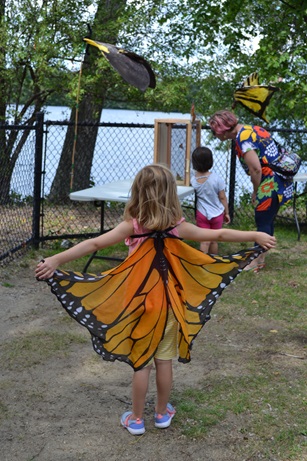 Butterfly art and costumes are encouraged, much like this young person