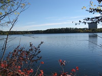 View overlooking the Fresh Pond Reservoir.