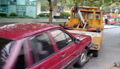 Car being towed