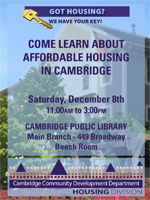 Flyer for December 8 housing walk in information session