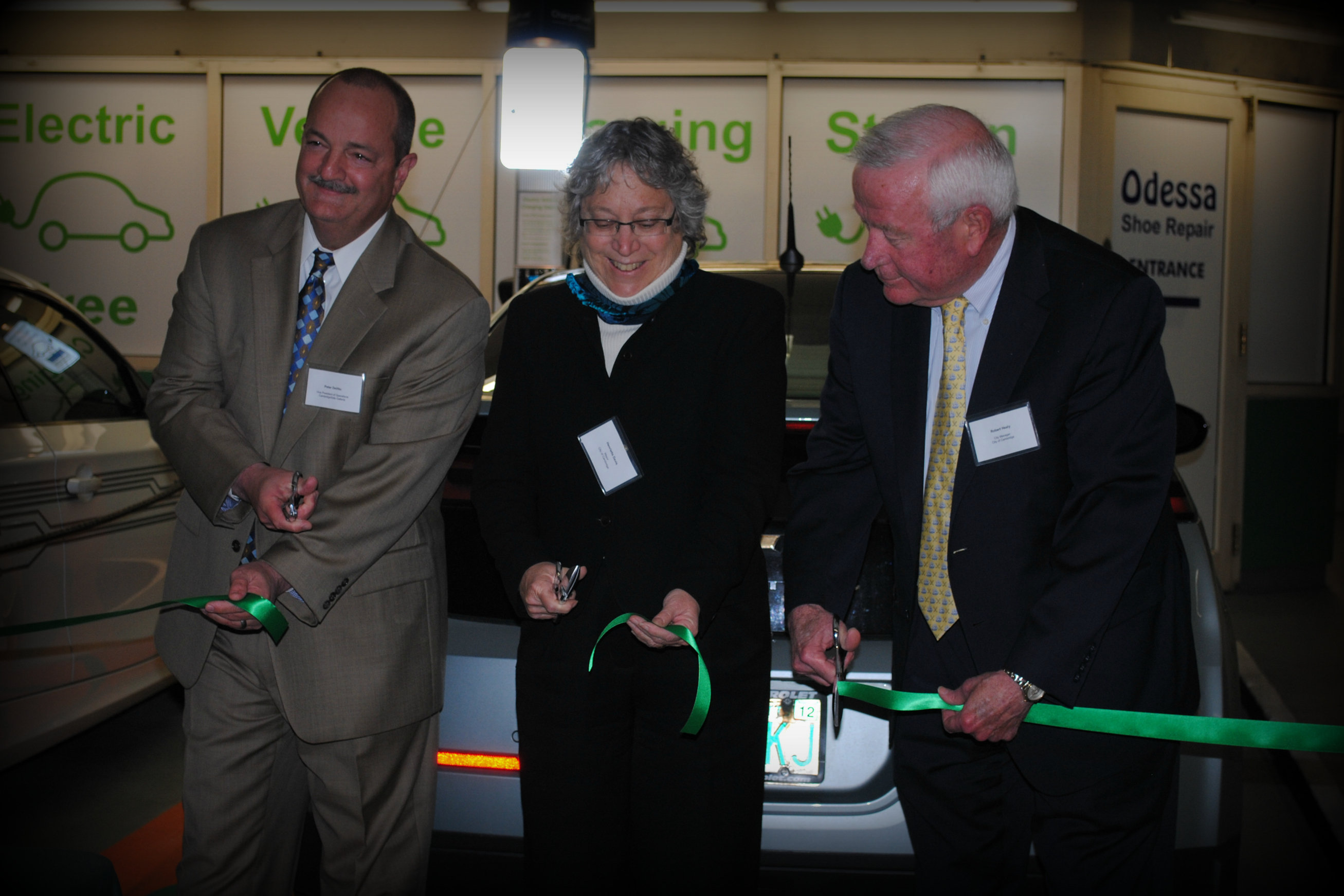 Electric car ribbon cutting