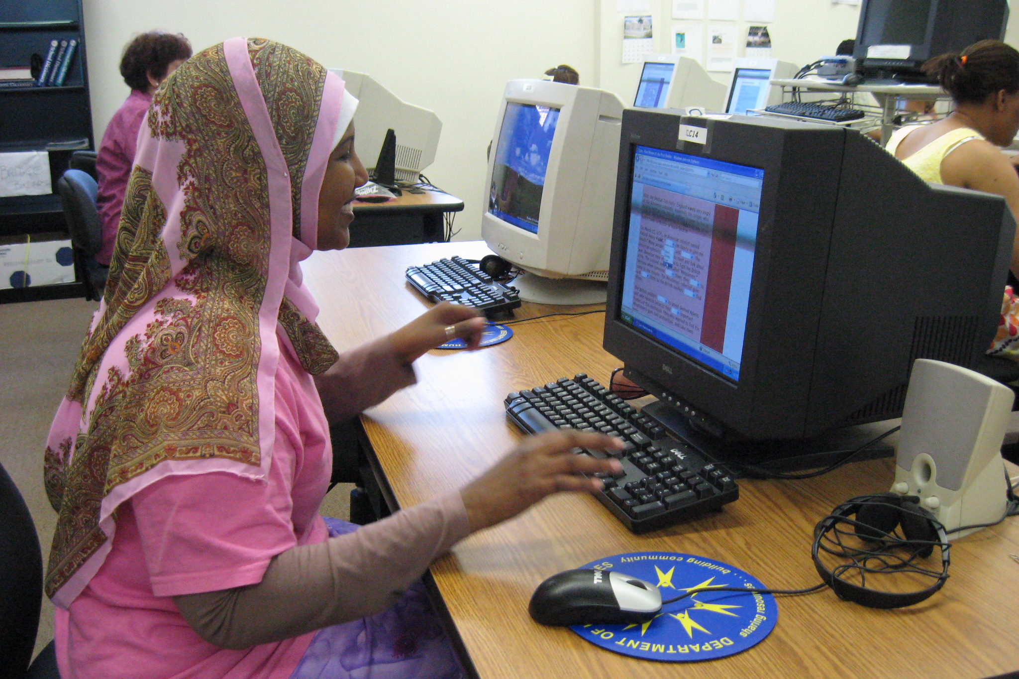 CLC student at computer
