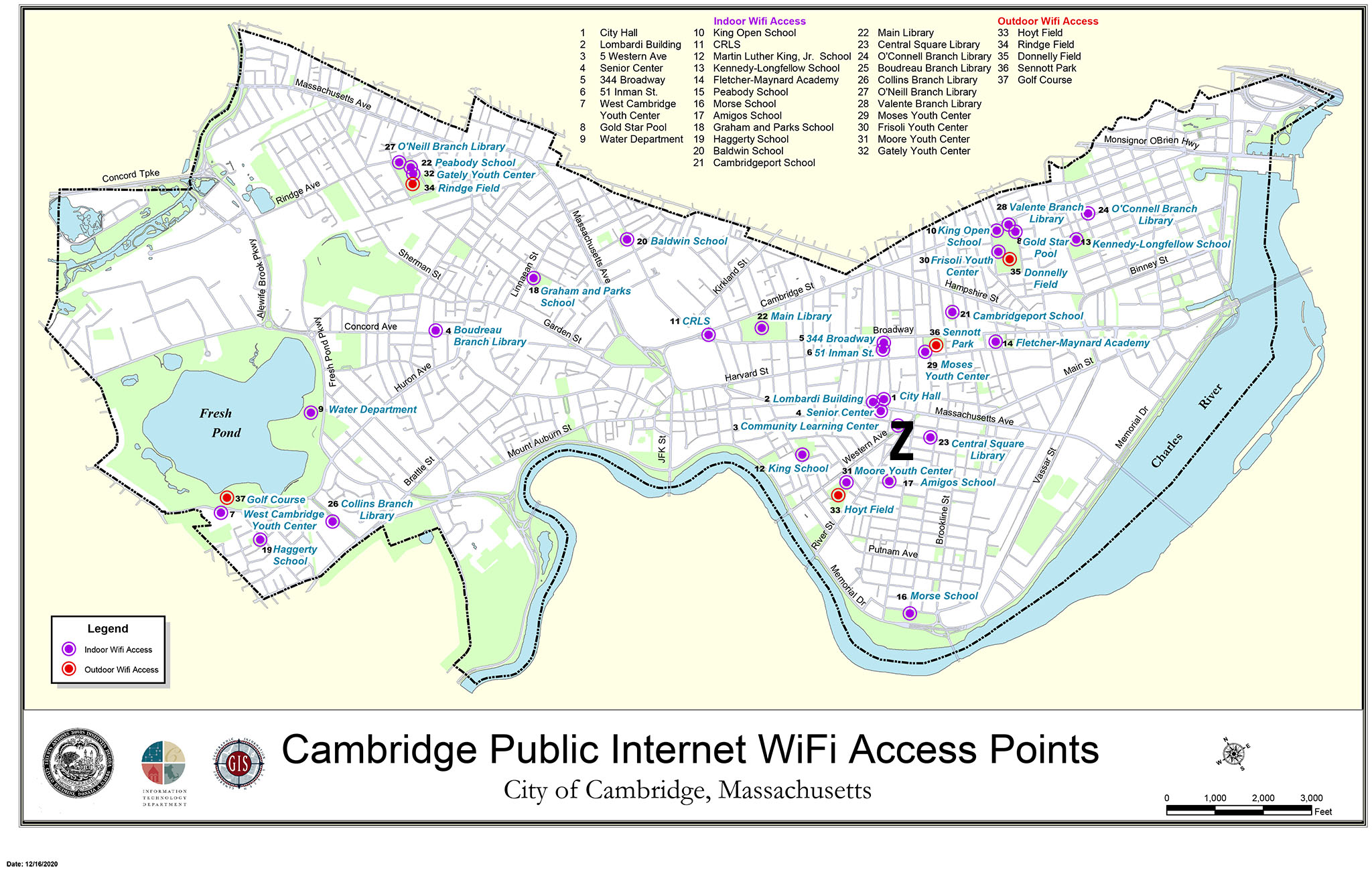 Map of CPI Access Points in Cambridge