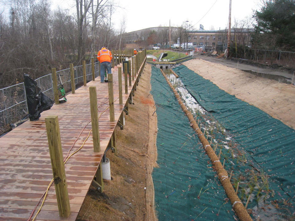Boardwalk along Vegetated Swale_December 2012