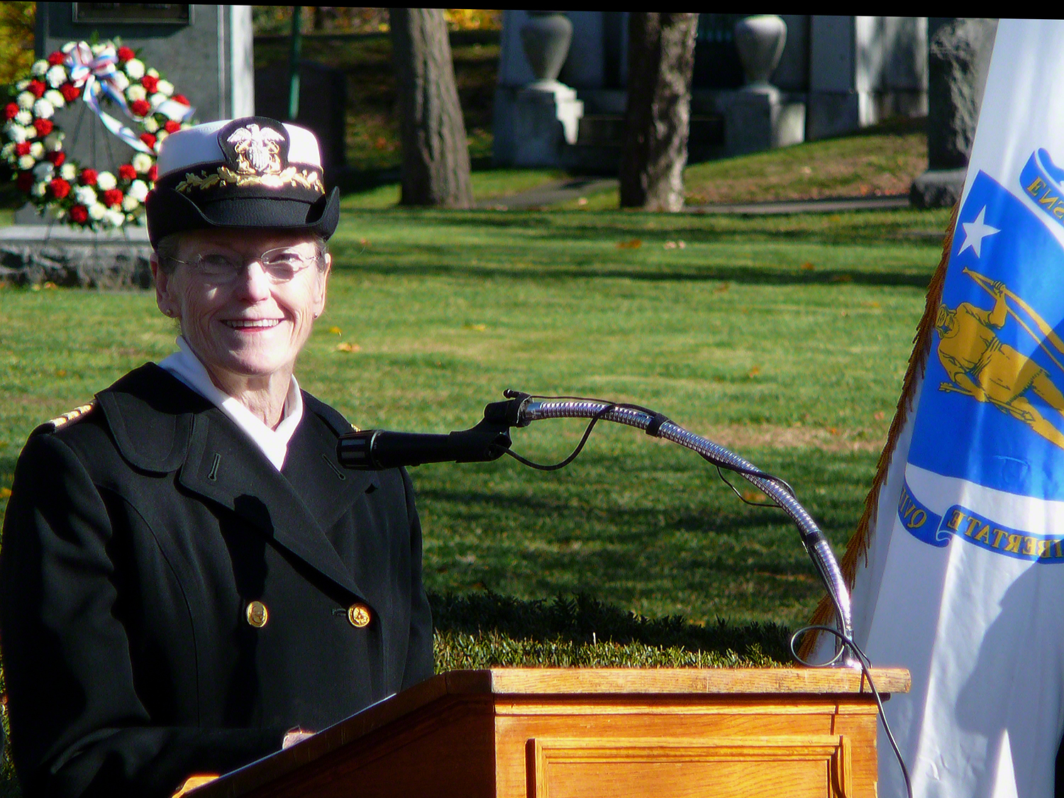 Captain Mary Jo Majors, Nurse Corps, USNR deliverys the keynote address
