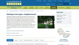 A screenshot of the Wellington-Harrington Neighborhood webpage.