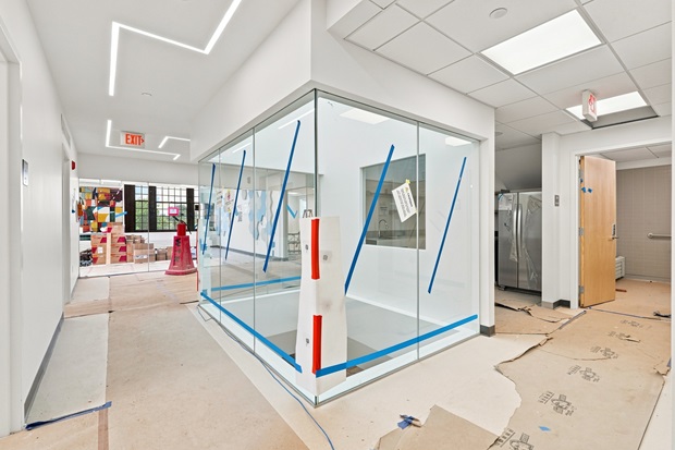 Photo of the top floor skylight at Fire Headquarters