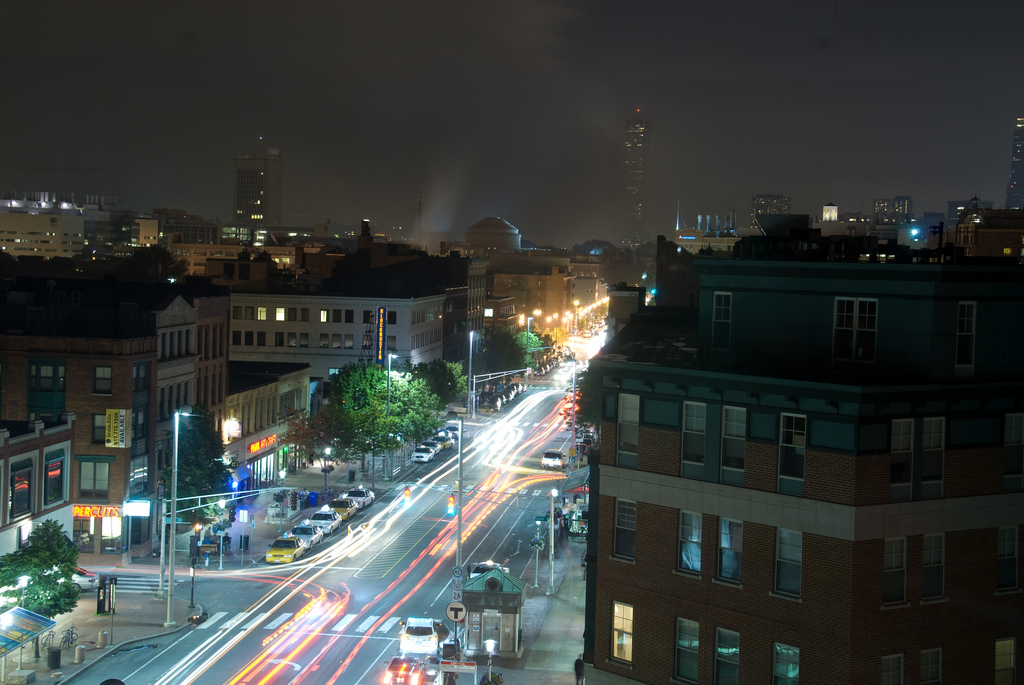 Central Square at night Credit: Eric Kilby