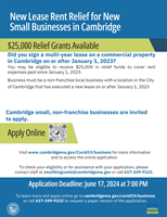 New Lease Rent Relief Grant for Cambridge Small Business Provides