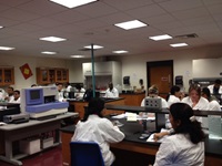 This is an image of BioMed students in the lab