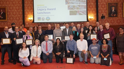2022 Legacy Business Luncheon Winners and Cambridge City Officials