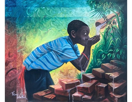 Haitian Village Boy by Wisthon Thime