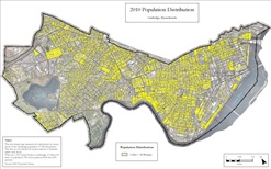 2010 Census population map of Cambridge