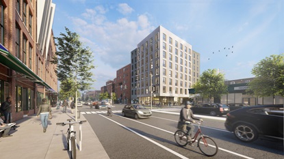 Rendering - View from Corner of Mass Ave.