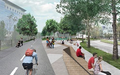 Rendering of proposed Binney Street Park