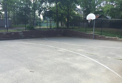 Basketball Court with retaining wall Sacramento Field