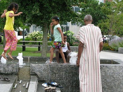 Kids playing at new Riversie Open Space